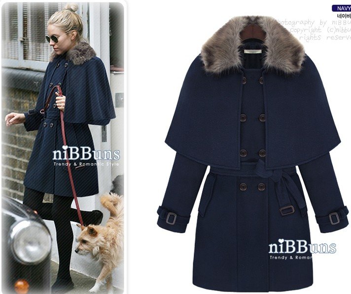 Free Shipping 2012  queen  Stylish new cut fashionable cashmere coat Cape Clothes Women lady coats, fasion overcoat  outwear