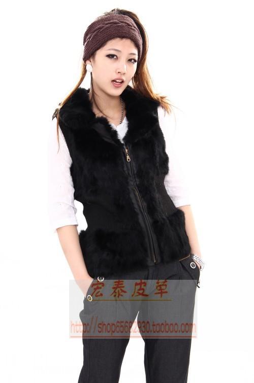 FREE SHIPPING! 2012 rabbit fur vest fur loading fashion Women slim autumn and winter outerwear