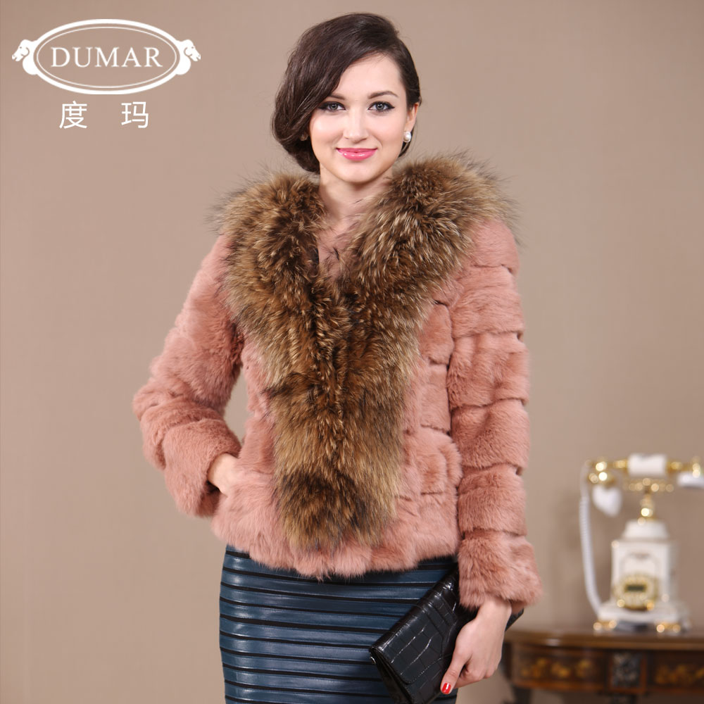 free shipping 2012 raccoon fur coat long-sleeve short design rabbit fur outerwear pc0698