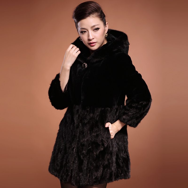 free shipping 2012 rex rabbit mink slim fight mink fur coat douhua