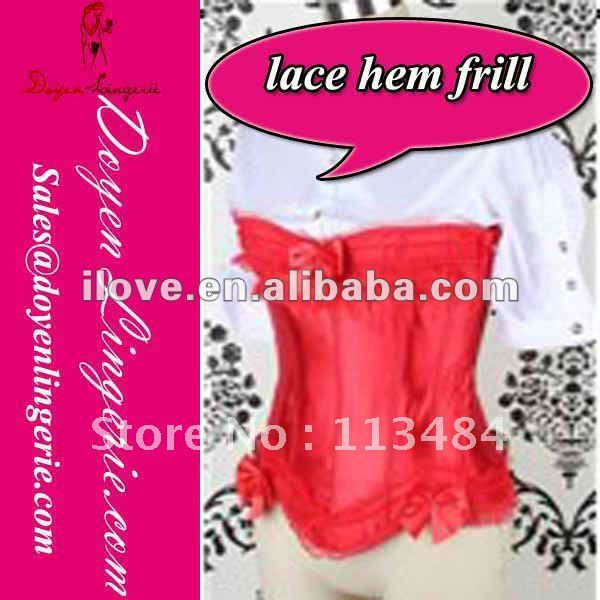 Free Shipping!2012 Satin Red Sexy Overbust Corset Sex Women Photo Corset