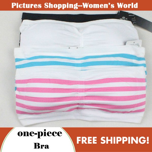 Free shipping ! 2012 seamless elastic double layer tube top one piece bra with gift pads