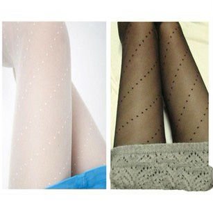 Free Shipping, 2012 Sexy Diagonal Round Spot Fishnet  Stocking, Tight Black Panty Hose, PH019