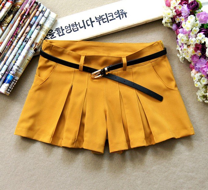 Free Shipping 2012 Shorts, Women's Pantskirt, Fashionable color drape Pantskirt,  with Waistband, 4 colors B582-42