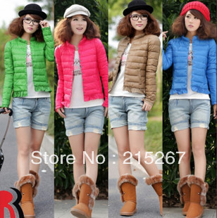 FREE SHIPPING 2012 single breasted thin short design down coat women outerwear thickening