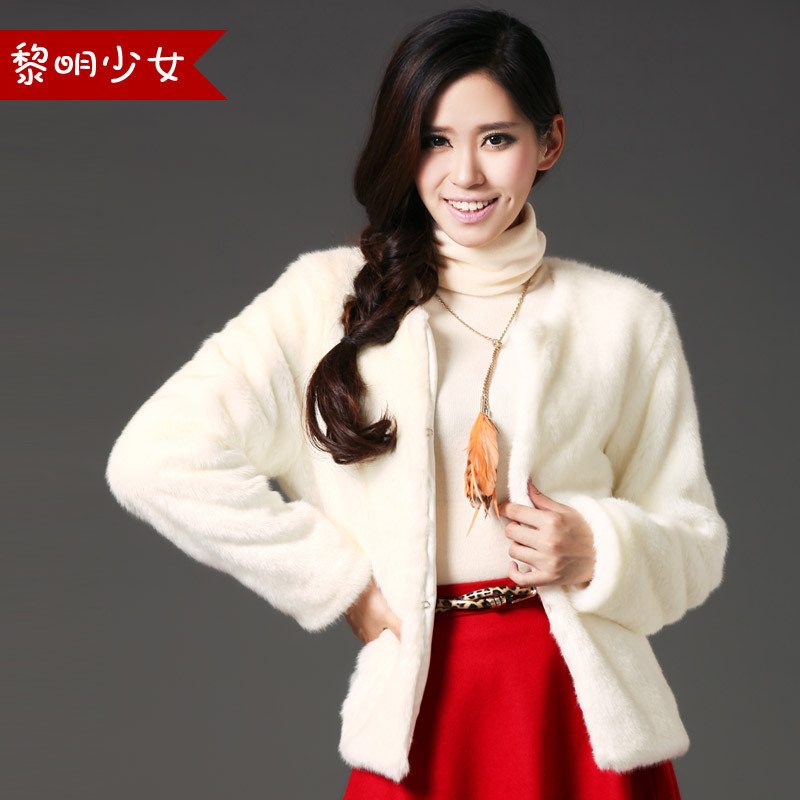 free shipping 2012 slim faux fur coat fur coat plush fleece overcoat