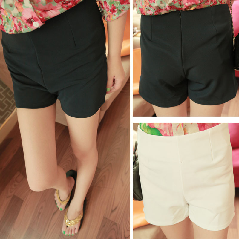 Free shipping 2012 slim OL simple womens shorts back zipper suit hotpants 21T 1piece/lot