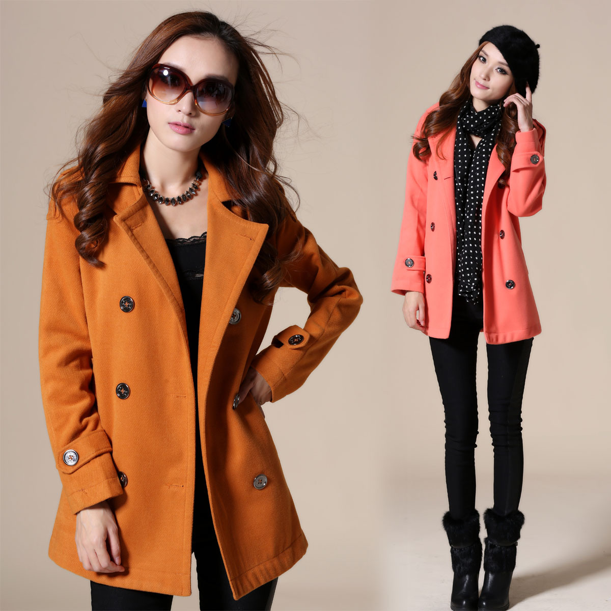 free shipping 2012 spring and autumn plus size clothing mm autumn slim woolen overcoat trench outerwear