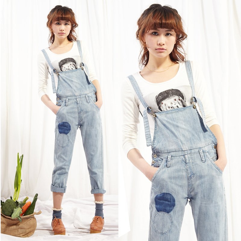 free shipping 2012 spring autumn fashion womens blue denim jumpsuits ladies patchwork  jean roompers casual overalls for women