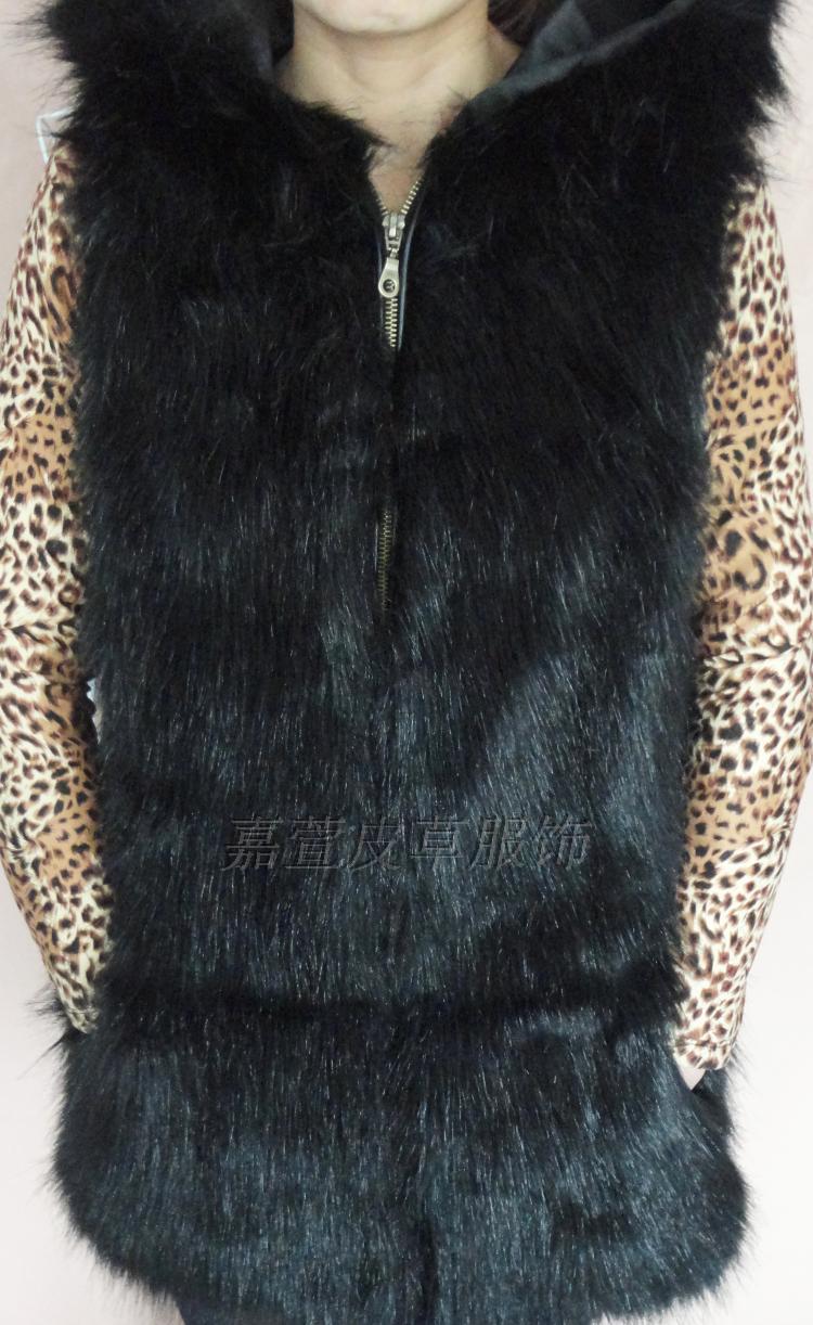 FREE SHIPPING! 2012 spring fox fur vest hooded medium-long outerwear female