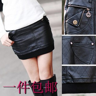 Free shipping 2012 spring leather skirt classic leather clothing