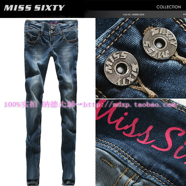 free shipping 2012 spring miss water wash mere loin hasp slim jeans