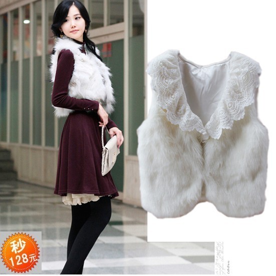 FREE SHIPPING! 2012 spring short design mm plus size fashion fur vest female rex rabbit hair outerwear