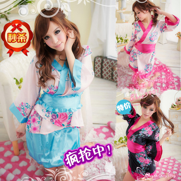 Free shipping 2012 summer bathrobe women's nightgown sexy set sleepwear female twinset bathoses