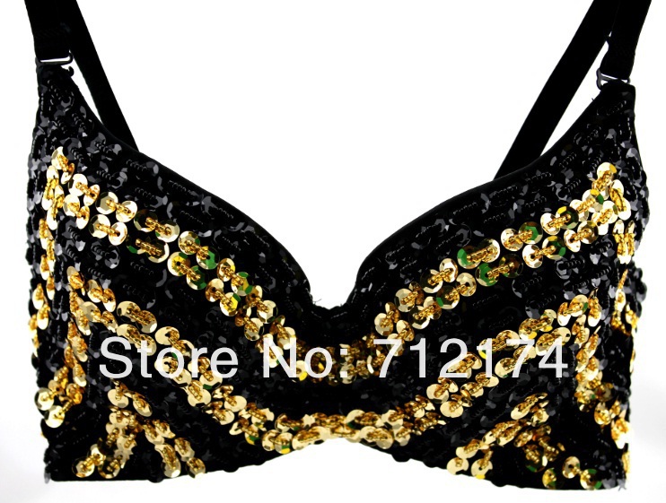 Free shipping 2012 summer beach dance two-color sequined bra underwear In Stock