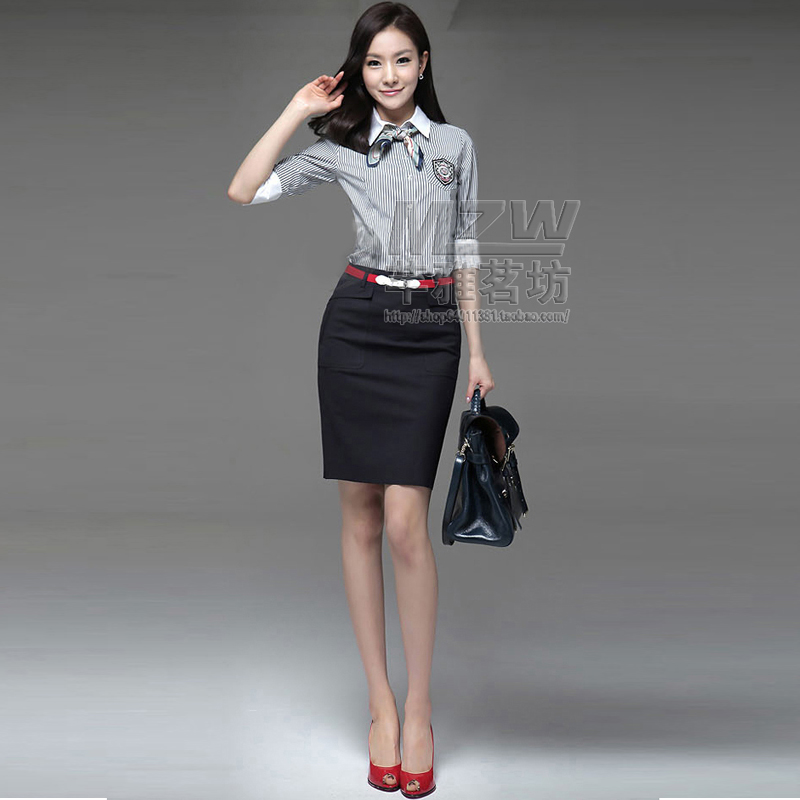 free shipping- 2012 summer fashion formal work wear work wear skirt women's fashion stripe professional set