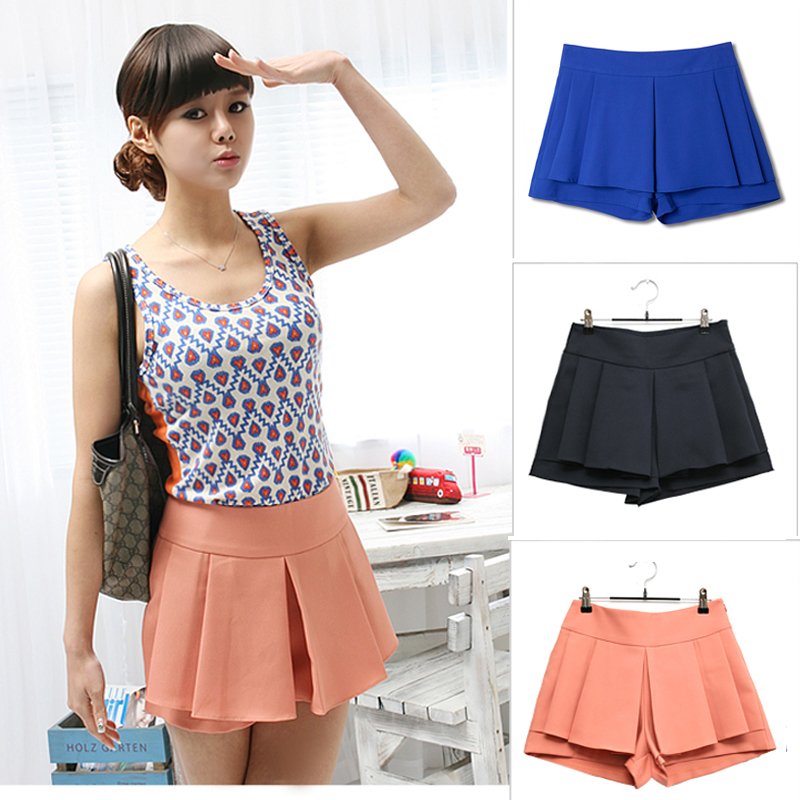 Free shipping 2012 summer women chiffon pantskirt plus size loose shorts legging skorts 1271 1piece/lot