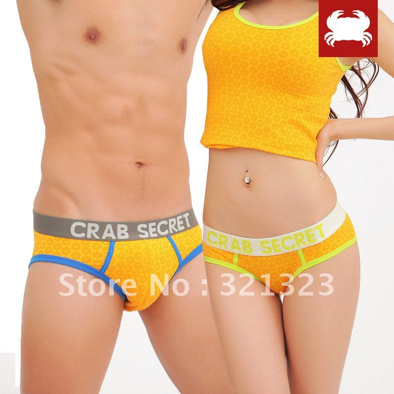 Free shipping  2012 Sun Orange home shorts 100% cotton printing men and women briefs