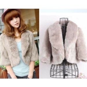 free shipping 2012 sweet faux cardigan three quarter sleeve coat solid color