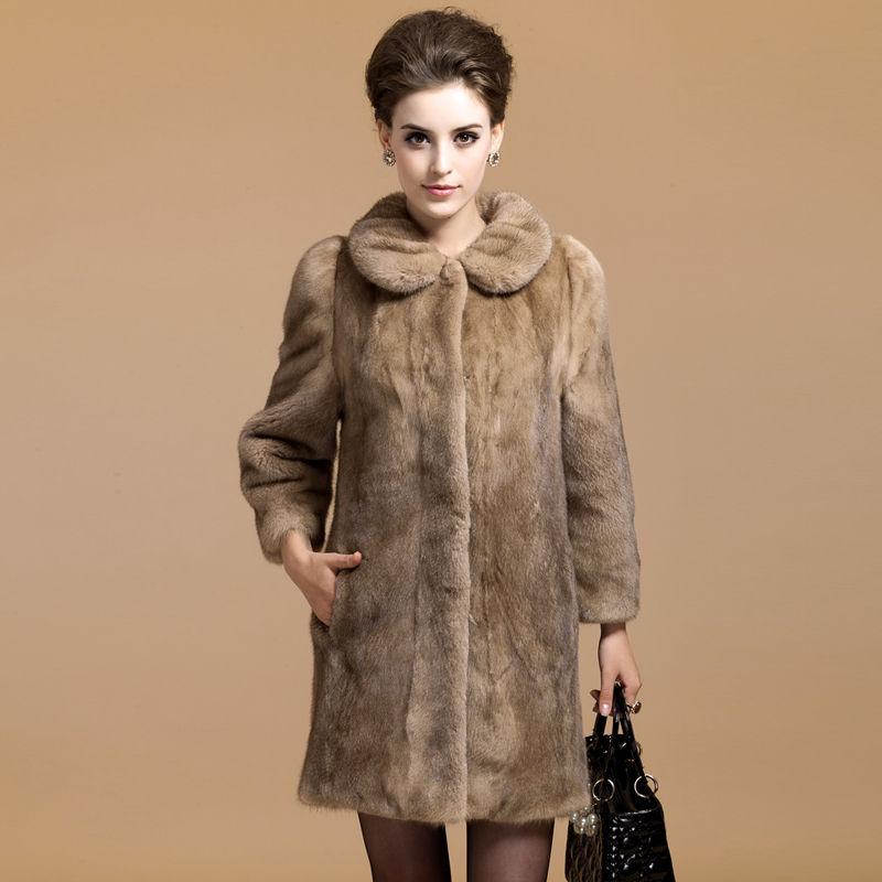 free shipping 2012 top mink hair fur marten overcoat Women outerwear 207