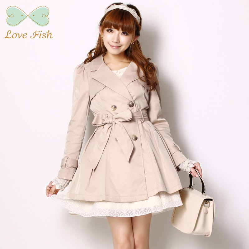 Free shipping 2012 trench autumn female spring and autumn turn-down collar spring and autumn slim fashion trench outerwear