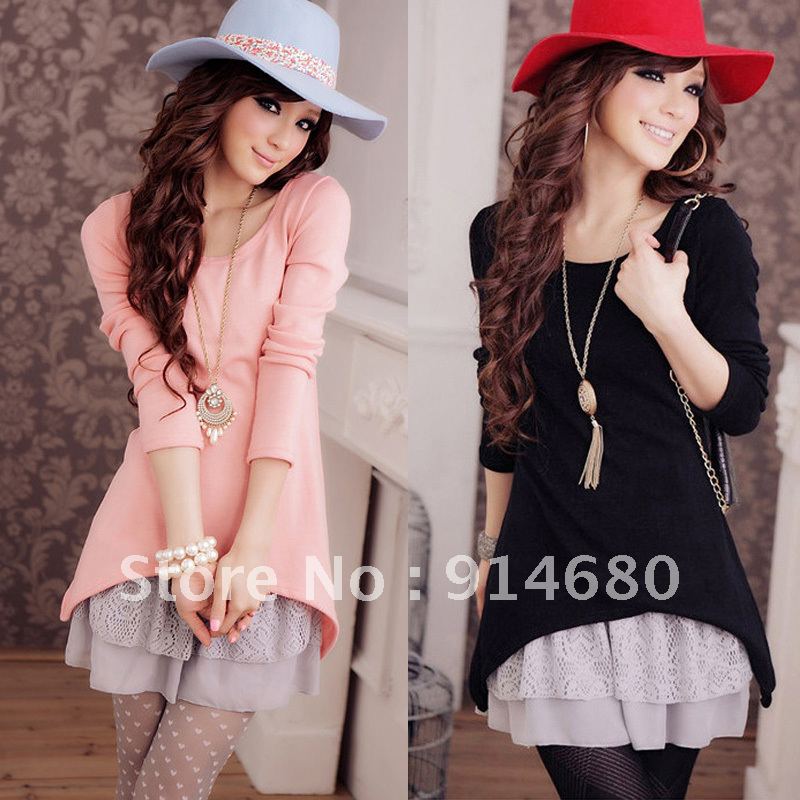 Free shipping! 2012 Twinset skirt Cashmere Knitted long-sleeve dress  Wholesale price Free size