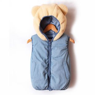 FREE SHIPPING! 2012 vintage bear hat vest wadded jacket outerwear cotton -hb