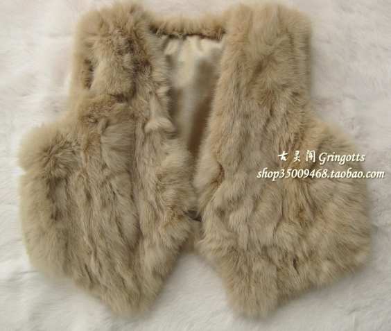 FREE SHIPPING! 2012 vivi hot pepper rabbit fur waistcoat fur vest short design outerwear Women vest