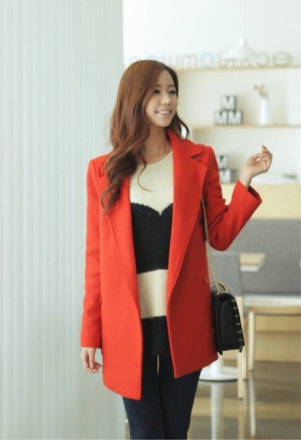 Free shipping! 2012 winter fashion slim thick double breasted woolen outerwear overcoat trench