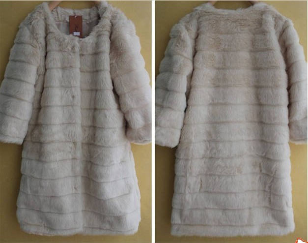 Free shipping 2012 winter faux cardigan thermal medium-long outerwear faux fur trophonema overcoat