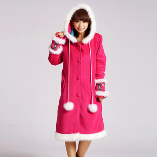 Free shipping 2012  winter hot women coat long design printed flower  woolen outerwear overcoat trench retail/wholesale 6169#