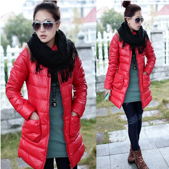 Free Shipping 2012 winter slim medium-long plus size PU wadded jacket outerwear cotton-padded jacket 12419 LDX