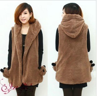 free shipping 2012 winter wool sweater vest women's vest fashion medium-long outerwear