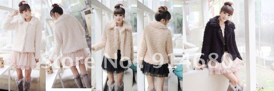 Free shipping!2012 Winters New Style Women's Lapel feather jacket Free size Three colors