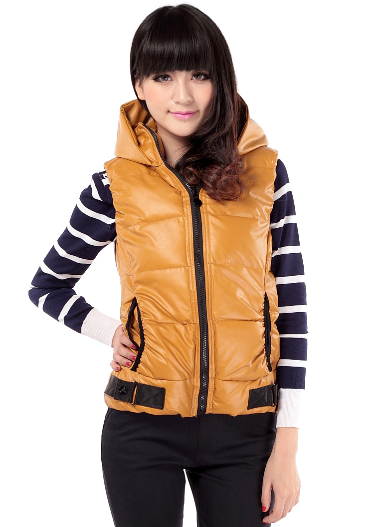 Free shipping, 2012 with a hood down cotton vest leather vest casual fashion vest