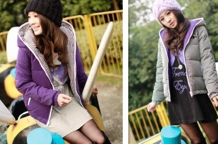 Free Shipping 2012 women autumn and winter thickening fur collar thermal short design wadded jacket