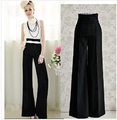 Free shipping 2012 women fashion Pantshigh waist pants,Slim Wide Leg Loose trousers,Cheap trousers women