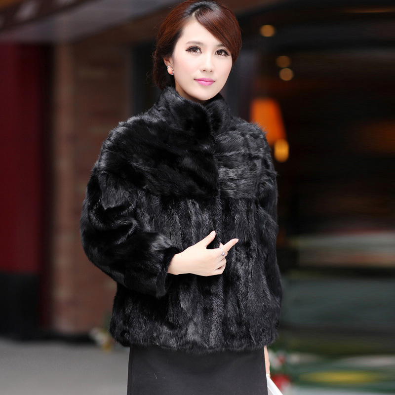 free shipping 2012 Women mink patchwork women's fight mink fur coat 2338