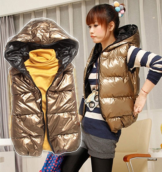 Free shipping 2012 women's cotton casual gold  vest  7color L030