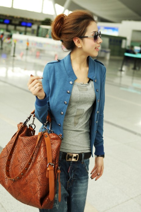 Free shipping 2012    Women's  double breasted short jacket ,women's coat ,lady jacket ,female coat ,women's fashion jacket