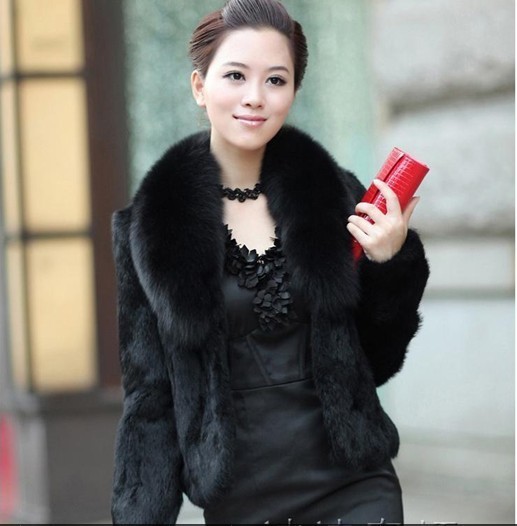 free shipping 2012 women's fox fur short design rabbit fur coat fur