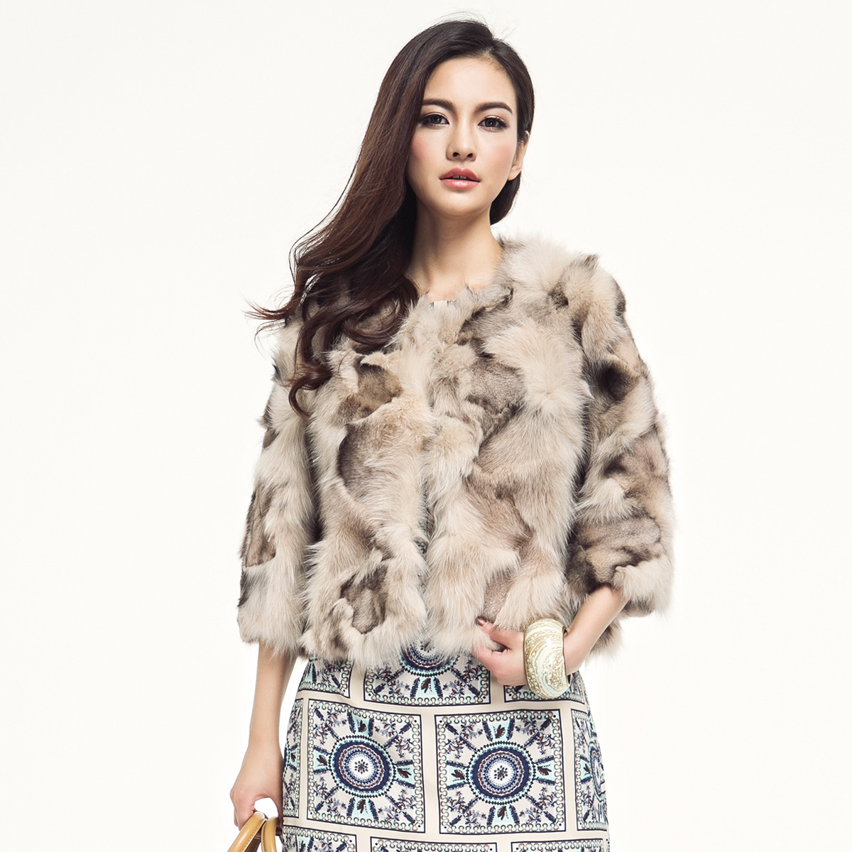 free shipping  2012 women's fox fur slim short design outerwear d8983