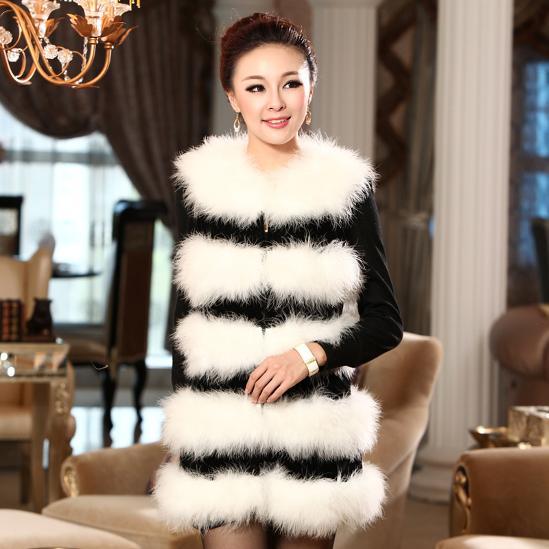 Free shipping 2012 women's fur coat ostracods wool vest medium-long plus cotton turkey sweater vest