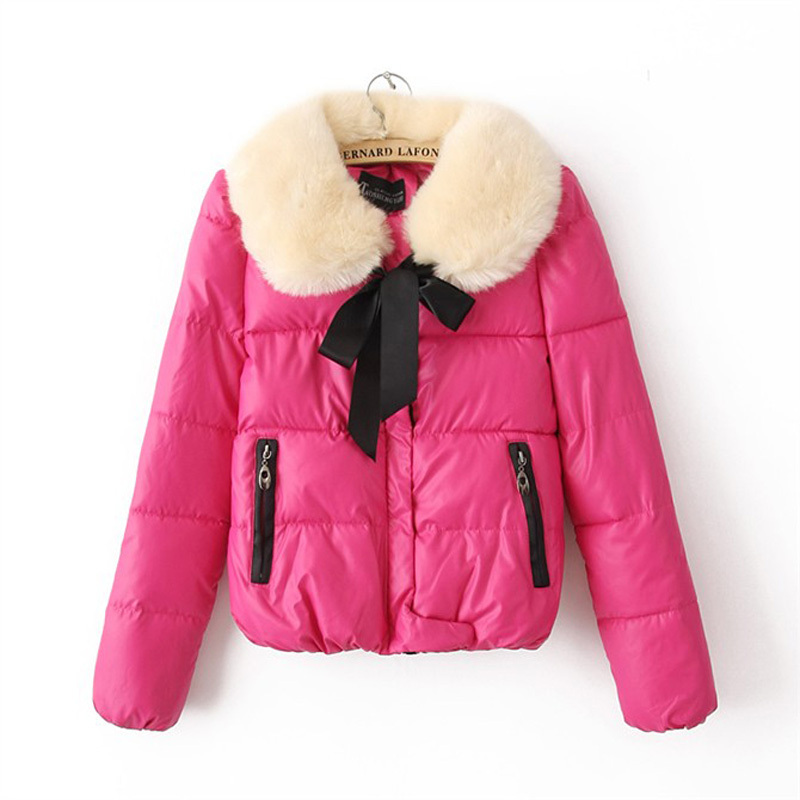 FREE SHIPPING 2012 women's fur collar glossy thickening short wadded jacket cotton-padded jacket