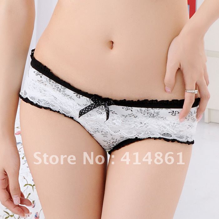 Free shipping 2012 women's lace 100% sexy female panties sexy briefs k5703