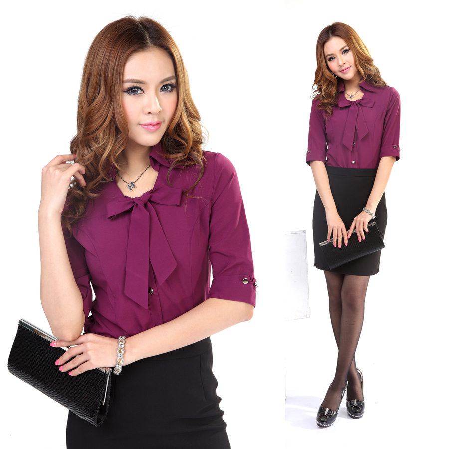 Free shipping 2012 women's ol shirt work wear professional set skirt half sleeve shirt autumn work wear