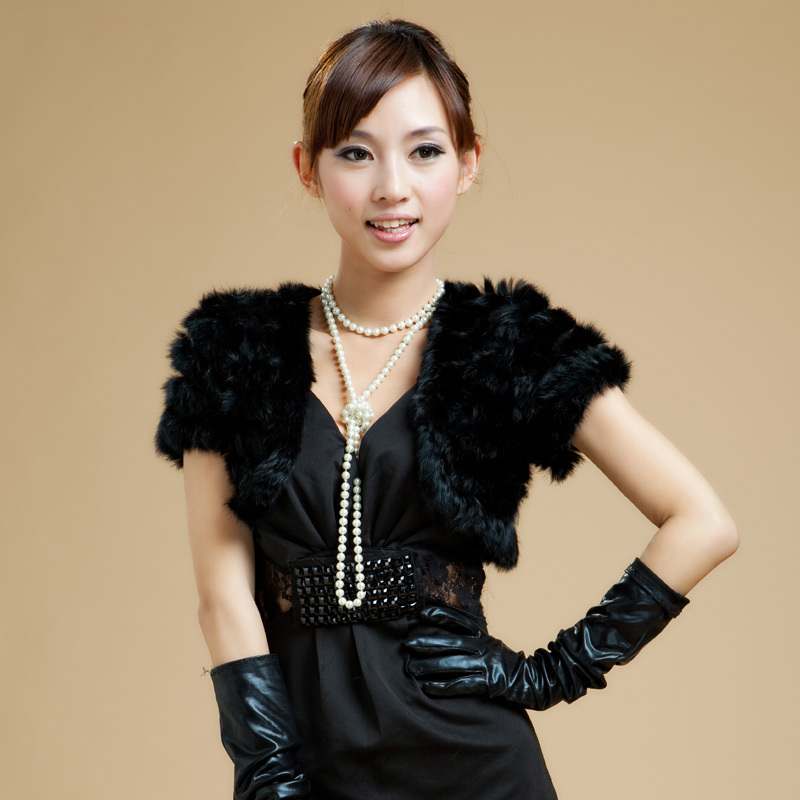 Free shipping 2012 women's rabbit fur knitted fur small cape mj02