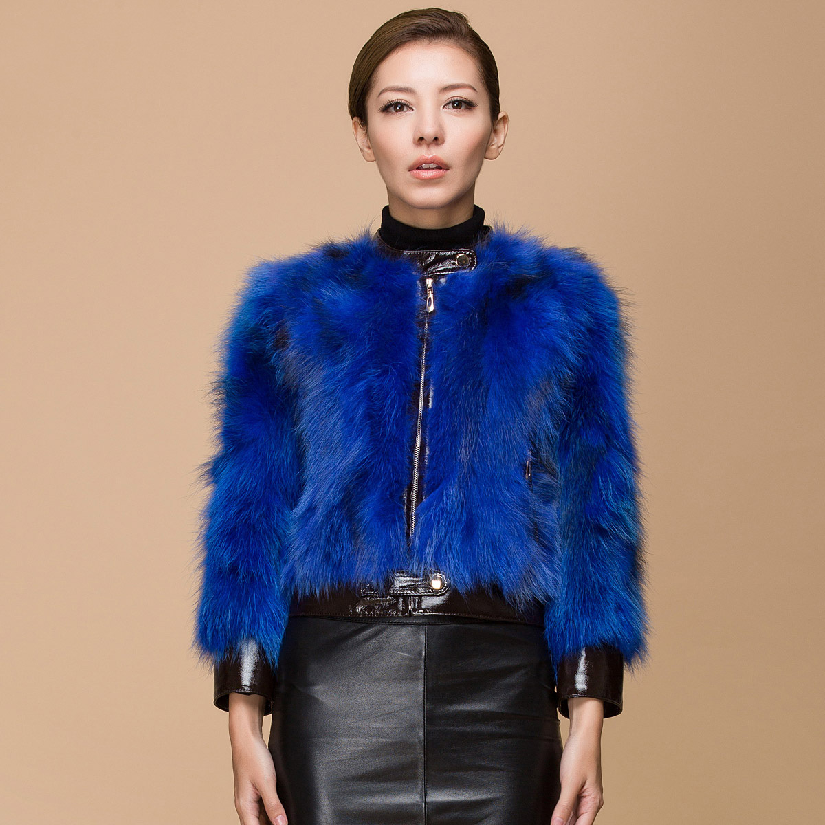 free shipping  2012 women's sheepskin patchwork raccoon fur coat q12-630