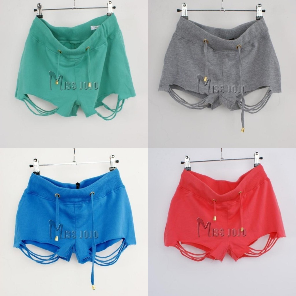 Free shipping 2012 women's ugly fashion wind hole tassel loop pile 100% cotton plus size shorts female