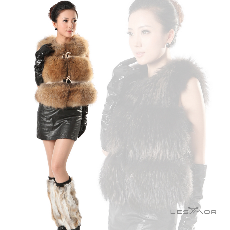 free shipping 2012 women's vest fur vest mournings wool patchwork cowhide fur coat